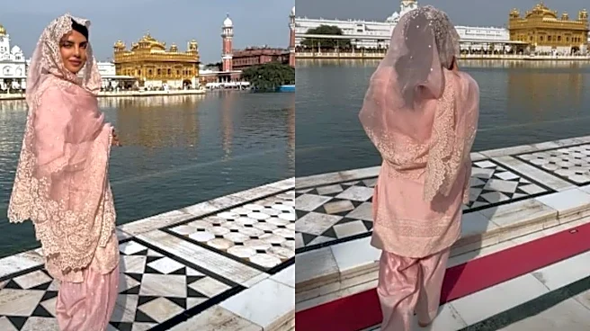 Priyanka Chopra Keeps It Elegant In A Blush-Pink Torani Suit At The Golden Temple