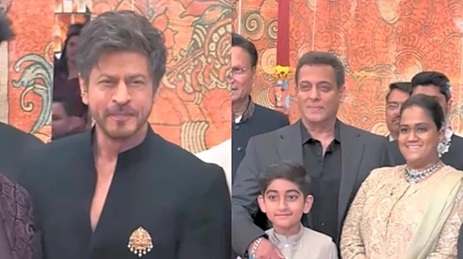 Shah Rukh Khan And Salman Khan Look Dapper As They Attend A Wedding In Mumbai | Watch