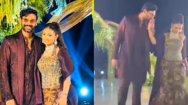 Bellamkonda Sreenivas Goes Down On One Knee For Kavya Reddy At Engagement | Watch