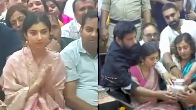 Sara Arjun Visits Mahakaleshwar Temple In Elegant Pink Saree Amid Dhurandhar: The Revenge Success