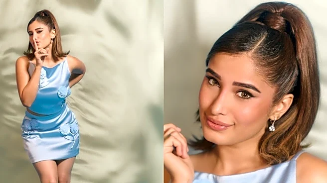 Rasha Thadani Gives A Playful 90s Twist To Her Baby Blue Skirt Set
