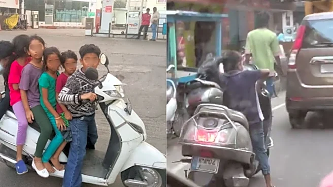 'Track His Parents And Punish Them': Viral Post Shows Six Young Kids Riding One Scooter In Bengaluru, Sparks Massive Outrage Online