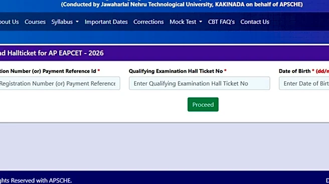 AP EAMCET 2026 Hall Ticket Released At cets.apsche.ap.gov.in, Exam Begins May 12