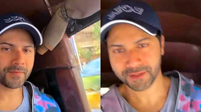 Varun Dhawan Enjoys A Rickshaw Ride In Mumbai, Calls It 'Wow' | Photos