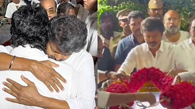 Vijay Pays Tribute To R B Choudary, Hugs Son Jiiva During Last Rites | Watch