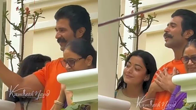 Vijay Deverakonda Greets Fans Outside Rs 15 Crore Hyderabad Home On 37th Birthday; Rashmika Joins Him