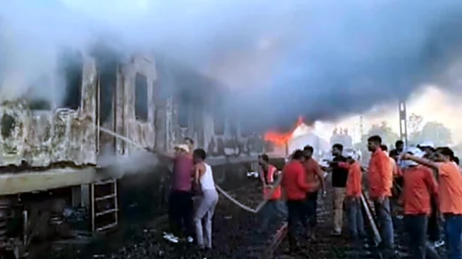 Blaze Erupts In Delhi-Bound Rajdhani Express, Railway Staff Rescue Passengers | Watch