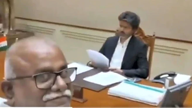 Man Records Tamil Nadu CM Vijay’s Official Meeting Inside Secretariat, Video Goes Viral