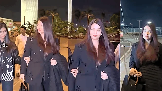 Aishwarya Rai Bachchan Leaves For Cannes 2026 In A Dhruv Kapoor Ensemble, Aaradhya Twins In Black