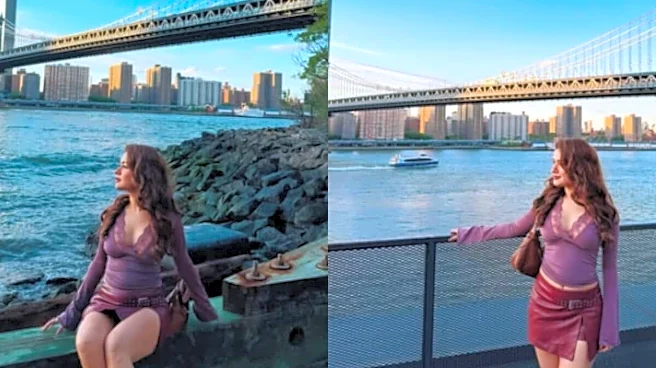 Avneet Kaur Serves Dreamy Riverside Glam In Chic Purple Co-Ord Set | See Pics
