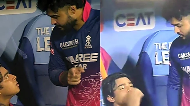 RR Skipper Involved In Animated Exchange With Starboy Sooryavnshi After Another 'Near-Miss-Ton' | Watch