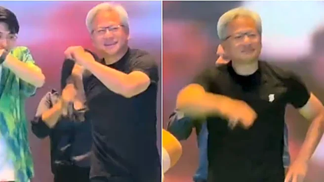 Jensen Huang Ditches Tech Talk, Dances On Stage With Employee At Nvidia's Taiwan Bash | Video