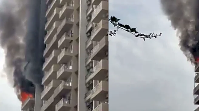 Fire Breaks Out In Flat At Noida High-Rise Society; Firefighting Underway