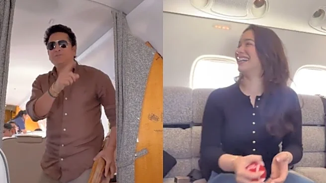 'Altitude Jo Bhi Ho...': Sachin Tendulkar Plays Cricket With Daughter Sara Inside A Plane | Video