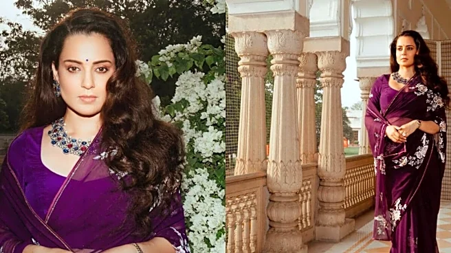 Kangana Ranaut Revives The Timeless Grace Of Maharani Gayatri Devi In A Gorgeous Purple Saree