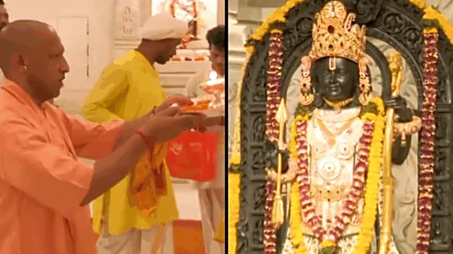 UP CM Yogi Adityanath Offers Prayers At Ram Temple In Ayodhya, Meets Saints
