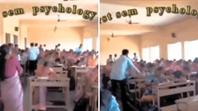 ‘This Is So Unfair’: Students Write Psychology Paper Amid Loud Noise, Chaos In Karnataka, Internet Divided Over Method