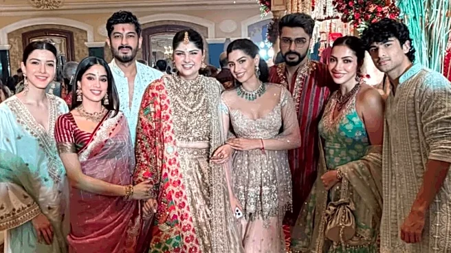 Bride-To-Be Anshula Kapoor's Gold Lehenga Gets A Vibrant Upgrade Courtesy Of A Phulkari Dupatta