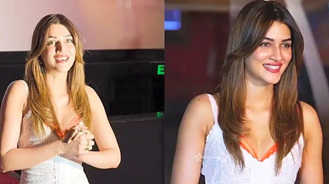Kriti Sanon Is A Femme Fatale In White Lace Sundress With Neon Orange Bra