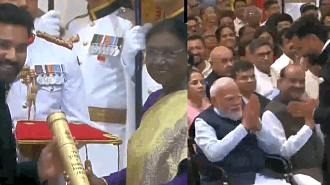 Watch: Rohit Sharma Honored With Padma Shri By President Droupadi Murmu