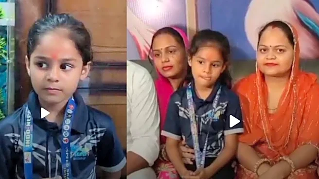 Seven-Year-Old Anushi Sirohi Receives Regal Welcome Following International Speed Skating Championship Heroics