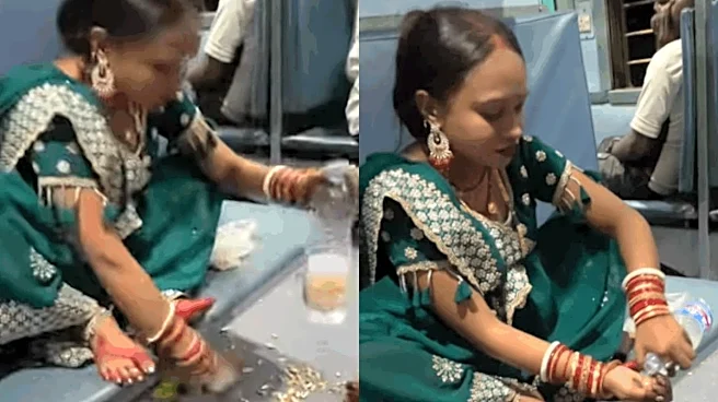 Woman Turns Her Train Seat Into A Dining Table, Dustbin, And Wash Basin During 5-Hour Journey; Internet Says ‘So Unhygienic’