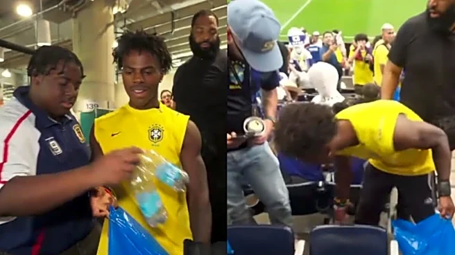 IShowSpeed Joins Japanese Fans In Picking Up Trash At Stadium After FIFA World Cup Match Against Brazil | Watch