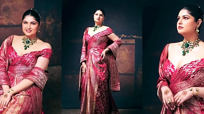 Anshula Kapoor's Sindoori Red Amit Aggarwal Saree Is Tradition With A Couture Twist