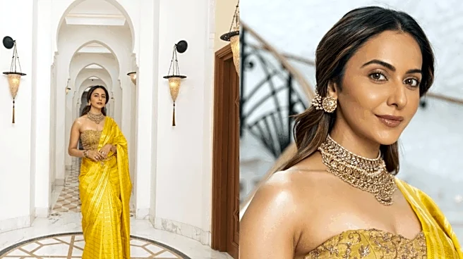 Rakul Preet Singh's Yellow Silk Saree And Kundan Jewellery Steal The Show At Ramayana Event