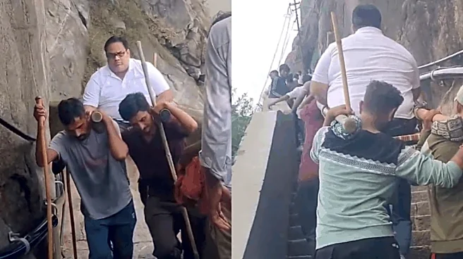 4 Men Carry Pilgrim Up 10,000 Steps In Gujarat, Viral Video Sparks 'Stop This Practice' Debate