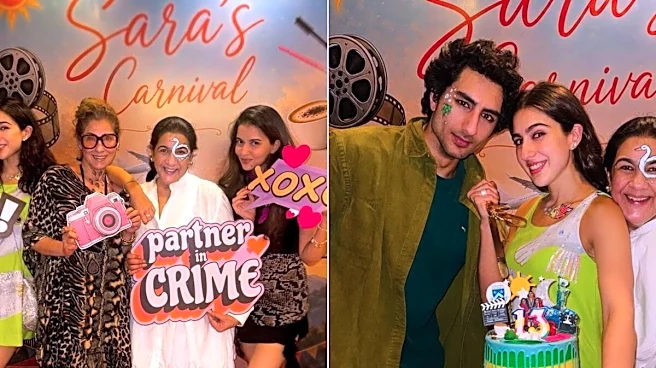 Amrita Singh Reunites With Dimple Kapadia At Daughter Sara Ali Khan's Carnival-Themed Birthday Bash | PICS