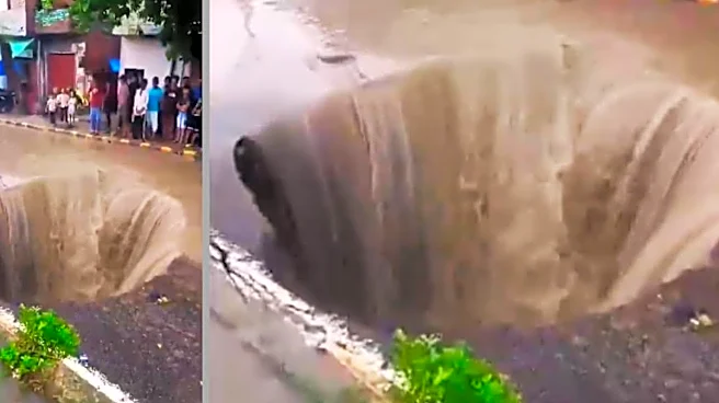 Kanpur's Pothole Turns Into An 18-Foot Crater After Heavy Rain; 9 Families Fear For Their Homes