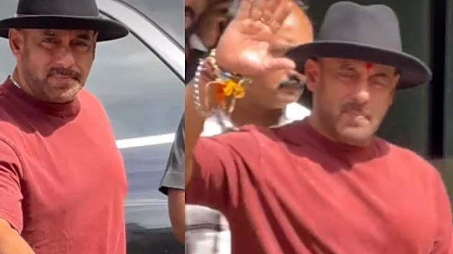 Salman Khan Sports Tilak, Flaunts Rakhi As He Exits Alvira Agnihotri's Home Post Raksha Bandhan Celebrations