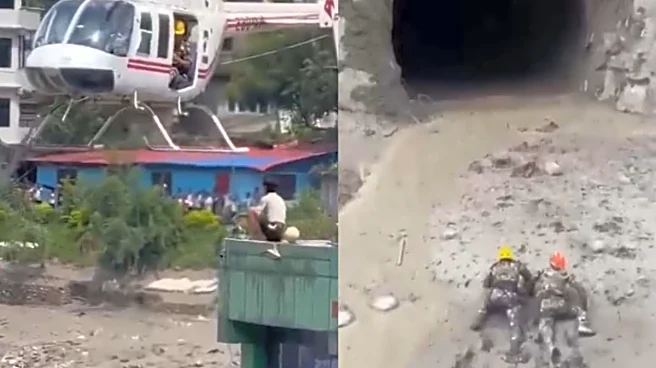 Nepal Soldiers Crawl Through Thick Mud To Rescue People Trapped In Trishuli Tunnel | Video
