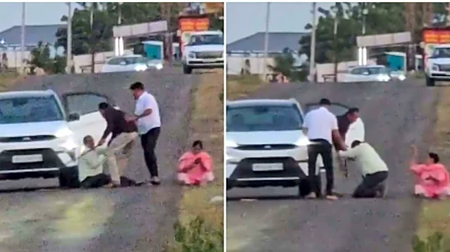'Cancel Deal Or We'll Kill You': Video Shows Pune Sons Thrashing Parents On Road Over Land Sale