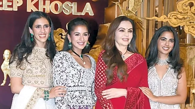 Nita Ambani, Shloka Mehta, Radhika Merchant & Isha Ambani Turn Heads at Abu Jani Sandeep Khosla’s 40th Anniversary Celebration