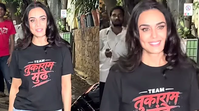 Preity Zinta Steps Out In ‘Team Tukaram Mundhe’ T-Shirt In Mumbai, Leaves Fans Curious | WATCH