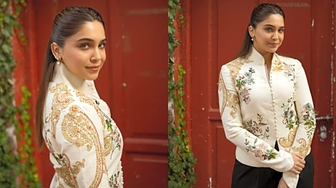 Sharvari Is Effortlessly Sharp In A Rohit Bal Military-Style Floral Jacket In Kashmir