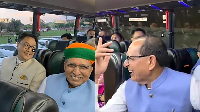 Smiles, Chit-Chat And A Bollywood Twist: Union Ministers, CMs Share Bus Ride To Bharat Mandapam For BRICS | Video