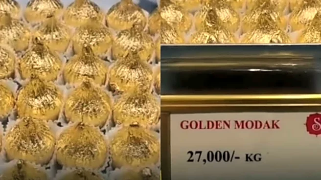 Ganesh Chaturthi: Nashik Sweet Shop Sells 24-Carat ‘Golden Modak’ For Rs 27,000 Per Kg