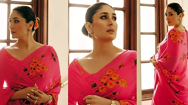 Kareena Kapoor’s Fuchsia Saree, Marigold Gajra And Cartier Watch Are A Masterclass In Modern Indian Dressing