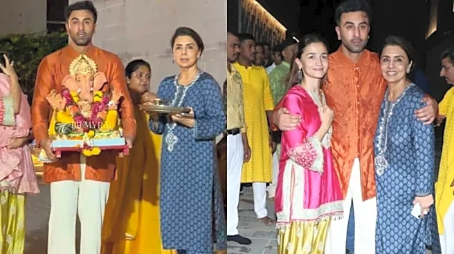 Alia Bhatt's Fuchsia Farshi Salwar And Ranbir Kapoor's Orange Silk Kurta Are A Match-Made