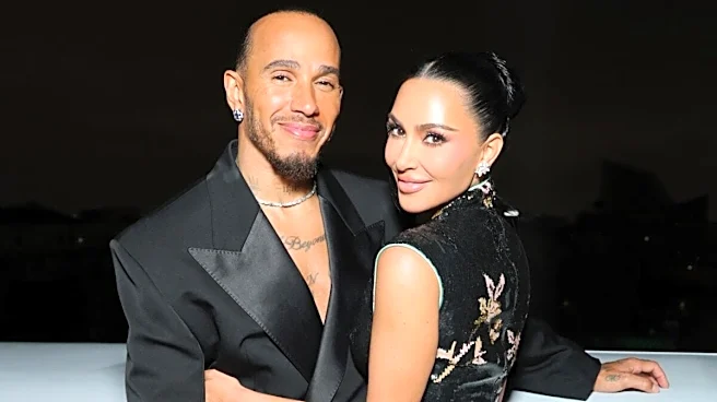 Kim Kardashian & Lewis Hamilton Look Cosy & In Love In Complementary Black Outfits