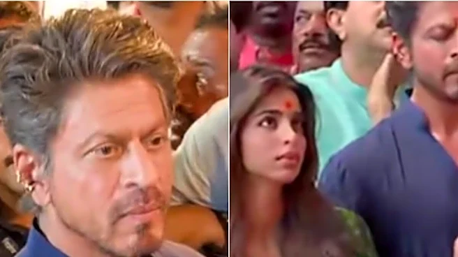 Shah Rukh Khan Visits Lalbaugcha Raja With Gauri Khan And Suhana, Seeks Bappa’s Blessings | Watch