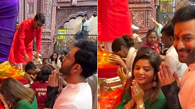 Prithviraj Sukumaran Seeks Bappa’s Blessings At Lalbaugcha Raja With Wife Supriya Amid Daayra Release