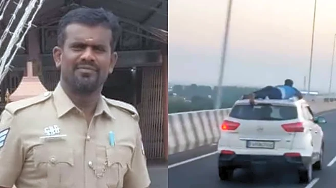 Cop Clings To Speeding SUV Roof As Gutkha Smugglers Flee; Dramatic 40-Km Chase Ends In Arrest | WATCH