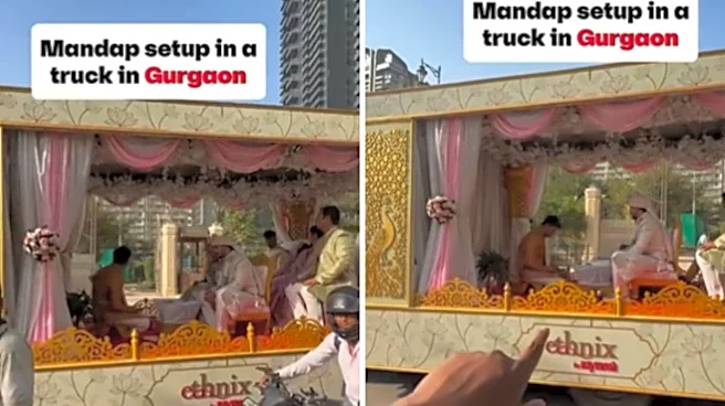 ‘Gurgaon Isn’t For Beginners’: Wedding Mandap Inside A Truck Leaves Internet Curious