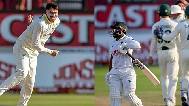 After Scoring 272 (190 & 82), Renshaw Takes His 1st-Ever Test Wicket, Dismisses Bavuma | Watch