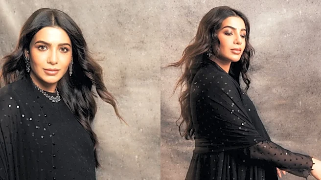 Samantha Ruth Prabhu Trades Sweet Maternity Dressing For A Sheer-Panelled Black Vani Vats Suit