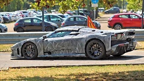 Ferrari's F80 Aperta testing near Maranello shows removable fabric roof